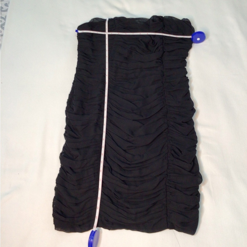 Charlotte Russe Black Strapless Sweetheart Neckline Ruched Cocktail Dress Size12 - Picture 9 of 9